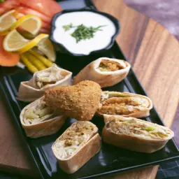 Arabic Saj Falafel With Egg And Hummus